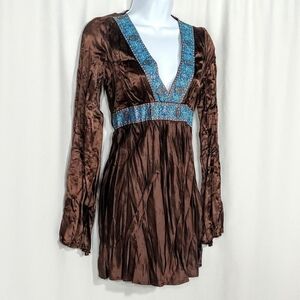 Y2k vintage plissé mini dress / tunic